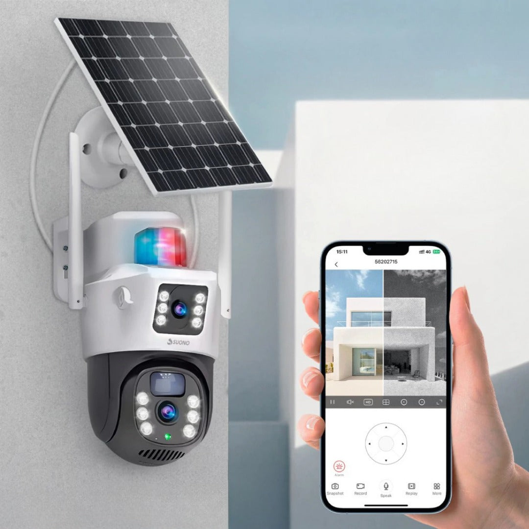 Camara Wifi Solar Doble Lente 2K  360°