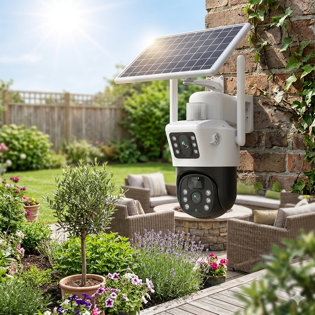 Camara Wifi Solar Doble Lente 2K  360°